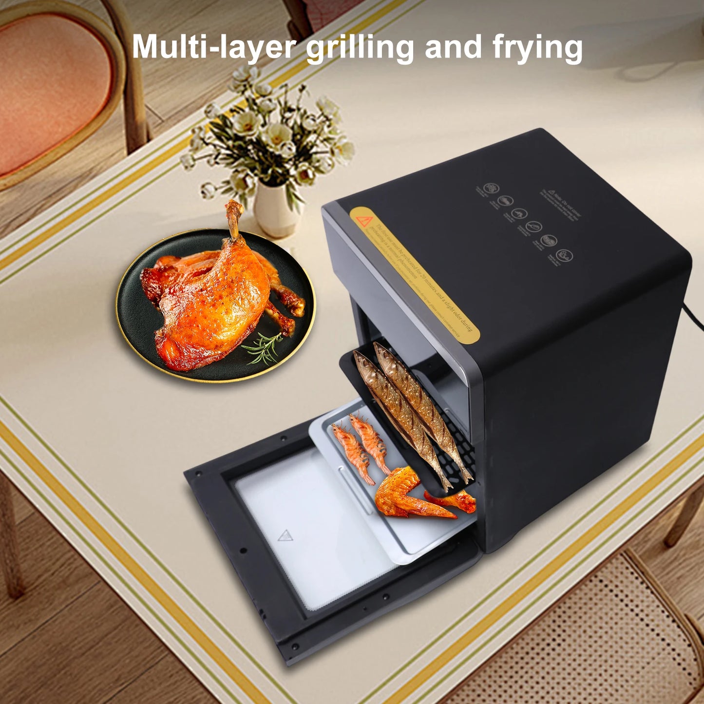 16L Air Fryer Oven, 1800W with 360° Hot Air Circulation, Digital Touchscreen for Oil-Free Cooking, Family Size