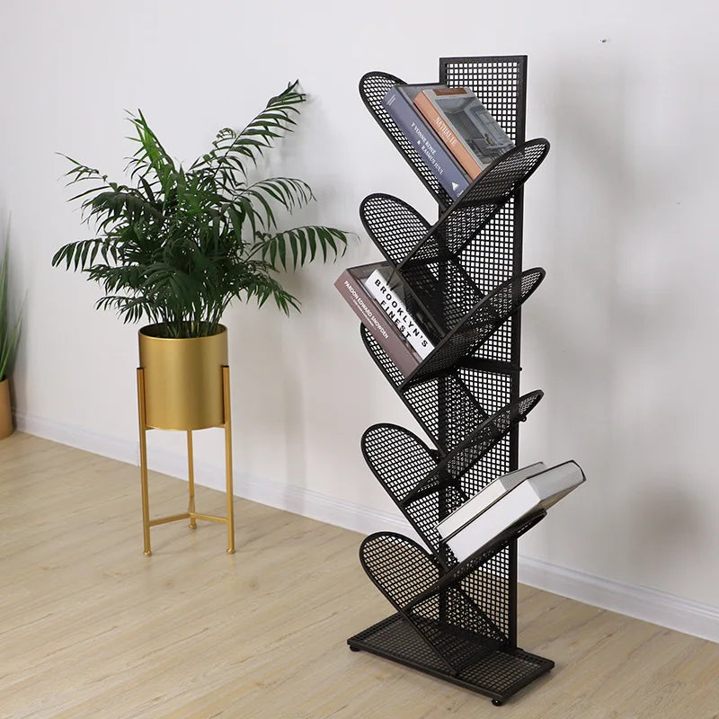 JOYLIVE 2021 New Creative Tree-shaped Iron Grid Bookshelf Storage Rack For Library Book Store Office Working Study Books Display