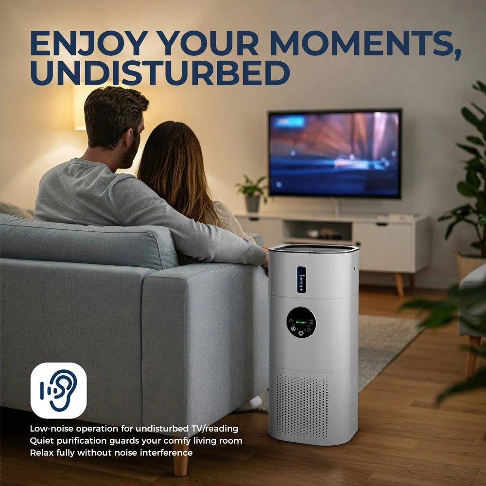 2-in-1 Air Purifier with Humidifier Combo for Home Allergies and Pets Hair, Smokers in Bedroom, H13 True HEPA Filter,White