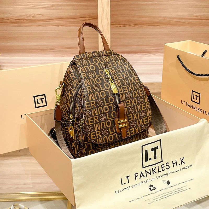 Women’s Fashion Leather Backpack Travel Ready Stylish and durable design, perfect for everyday use, school, or travel.