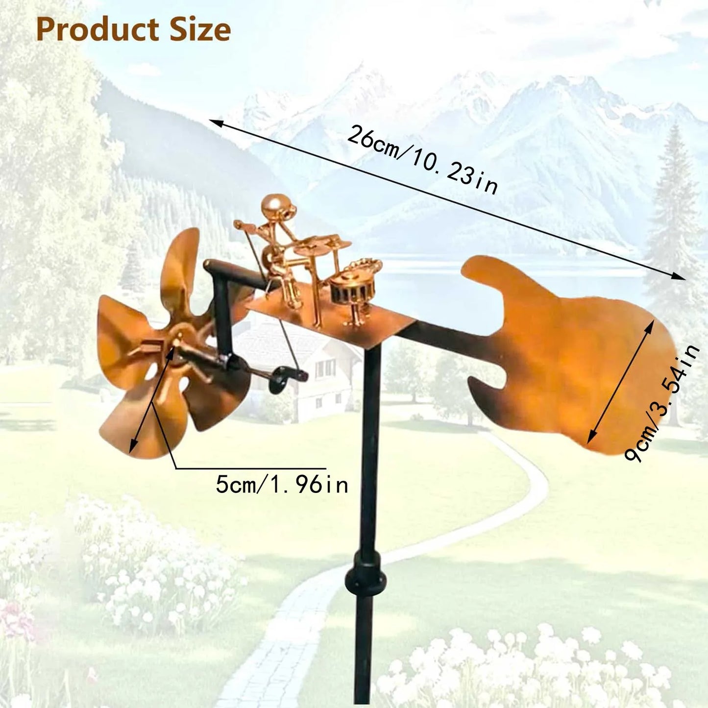 2025 New Metal Drummer Windmill Statue Decorative Garden Patio Lawn Porch Backyard Lawn Yard Decor Fun Wind Chime Device