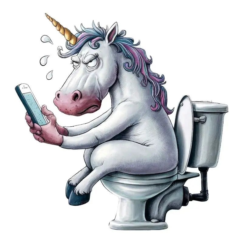 Funny Toilet Lid Stickers – Squirrels, Penguins & Raccoons Cute cartoon animals “sitting” on the toilet instant bathroom humor! Waterproof, easy-peel decals for lid, cover or tank. Great for home, guest bath, or funny gifts. Wholesale available