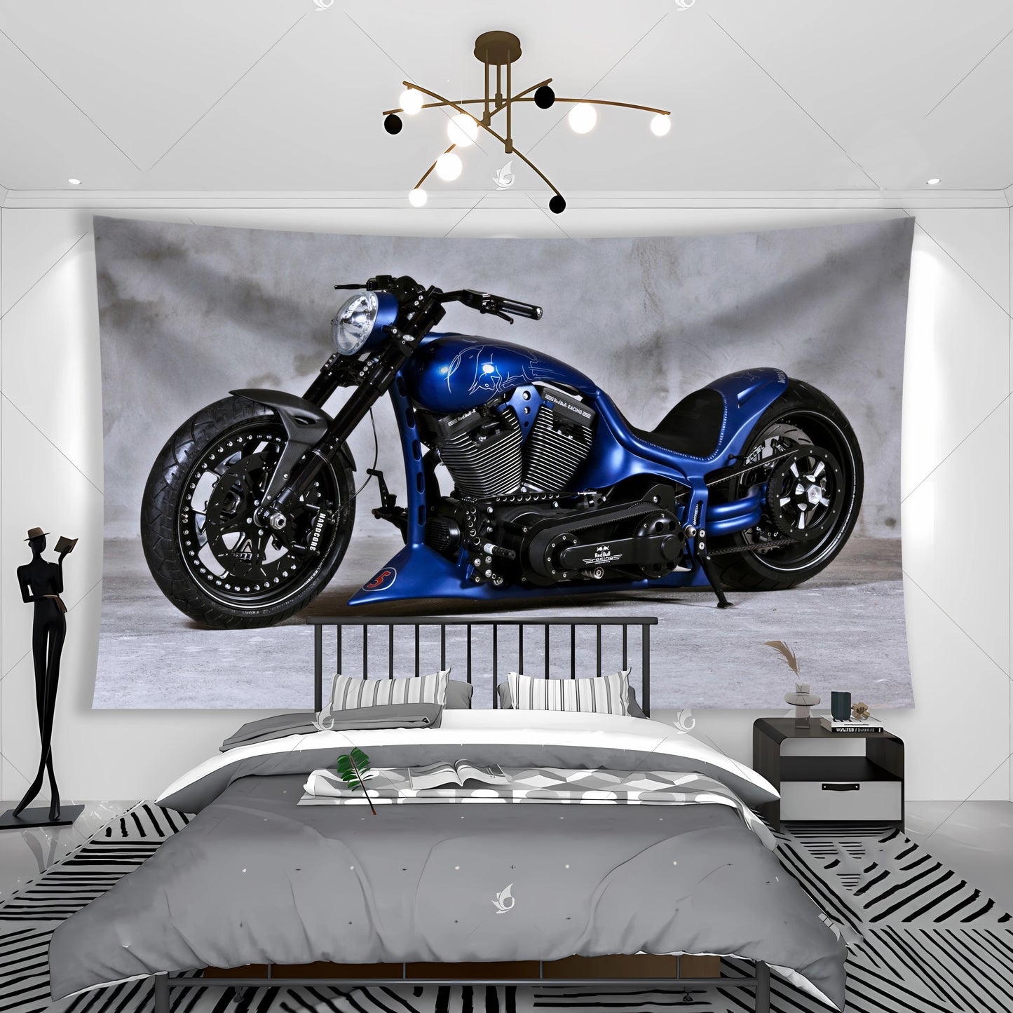 Wild West Motorcycle Tapestry Banner Flags Cool Sports And Travel Style Room Wall Hanging Decoration