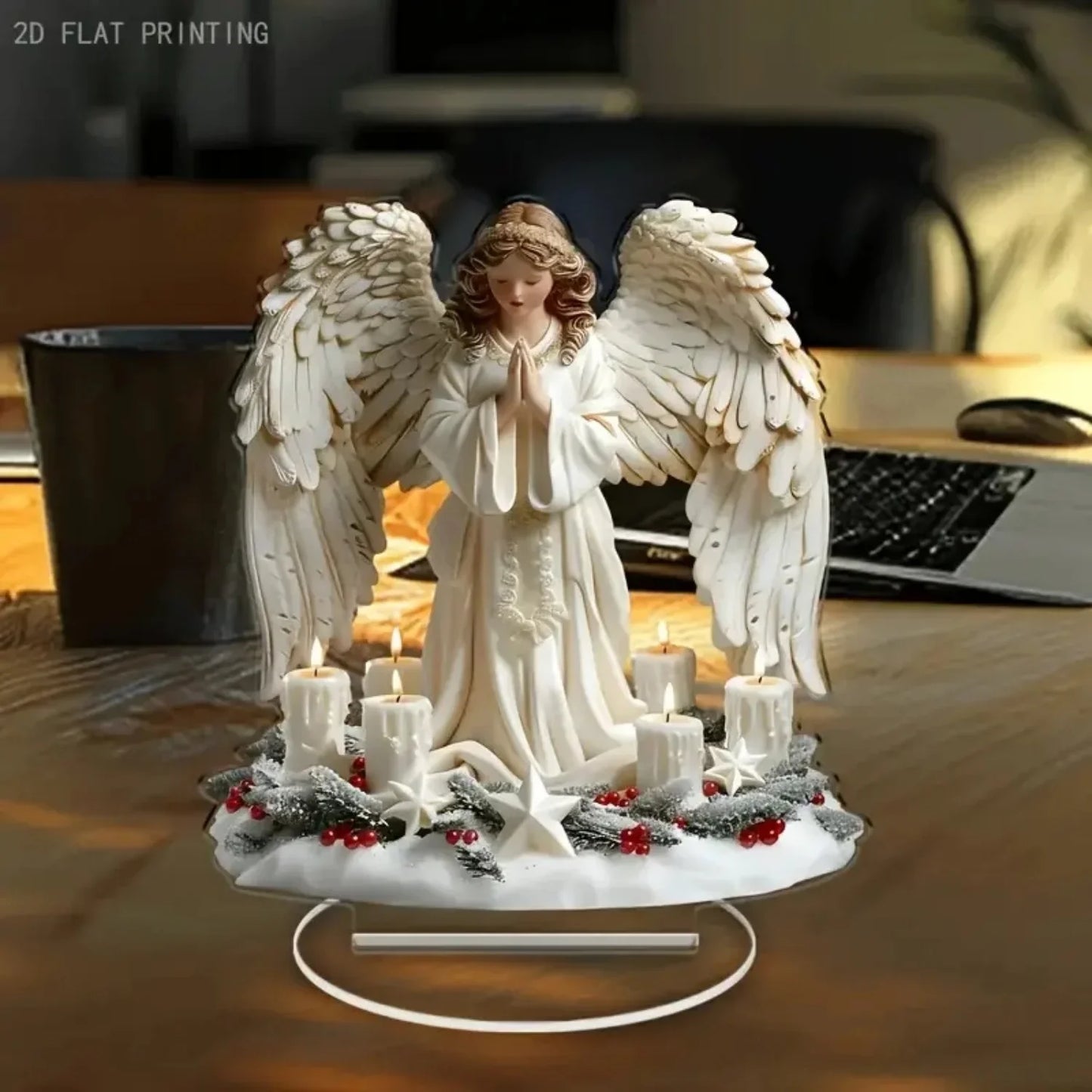 Elegant Wings Fairy Angel Prayer 2D Flat Acrylic Table Decoration ,Home,Office,Cafe,room,Studio,Desktop Ornament