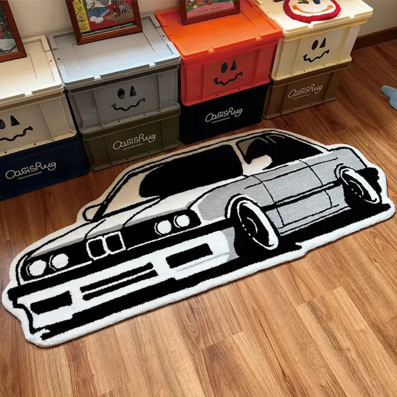 Bedroom Carpet Boys Room Decoration Rug Car Shape Floor Mat Car Lover Gifts for Boy Home Decor Bedside Mats Soft Fluff Shaggy