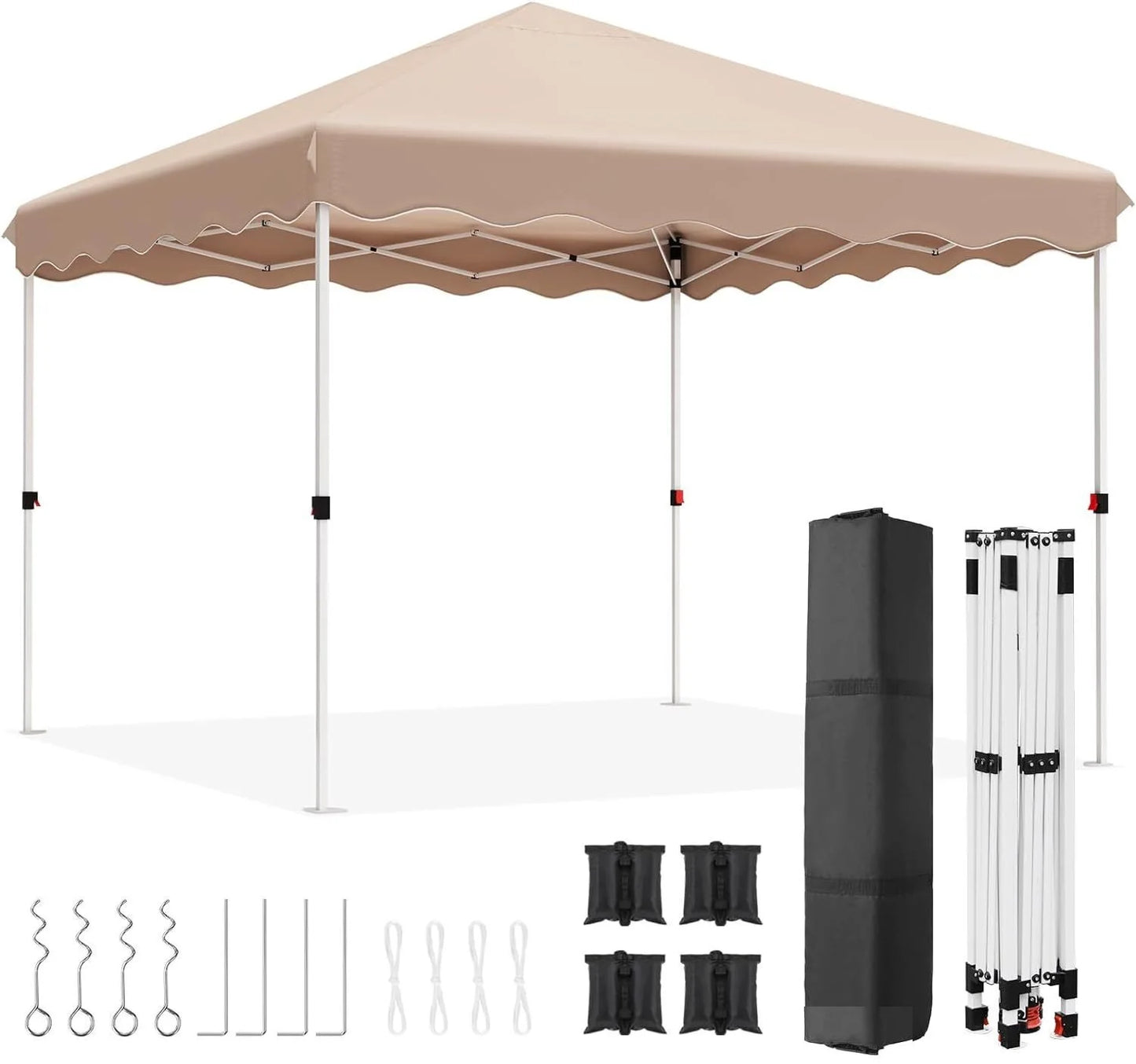 3x3M Gazebo Tent Pop up Canopy Instant with Bag Bonus 4 Weight Sandbags,& Carry Bag Foldable Shelter Outdoor Garden Tent