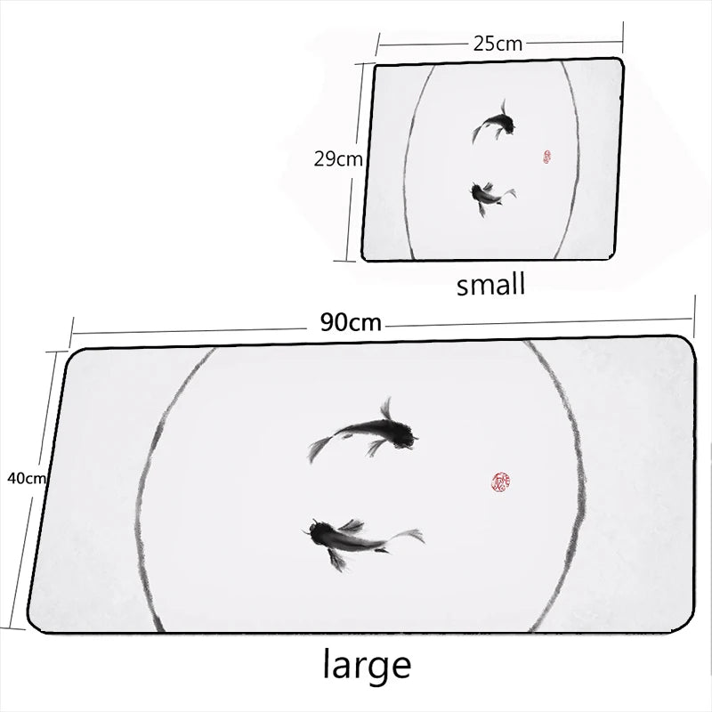 Yin Yang Fish Koi Multi-size Mouse Pad Chinese Style GamerLarge Office Keyboard MouseMat Black White Carpets Mousepad for Laptop