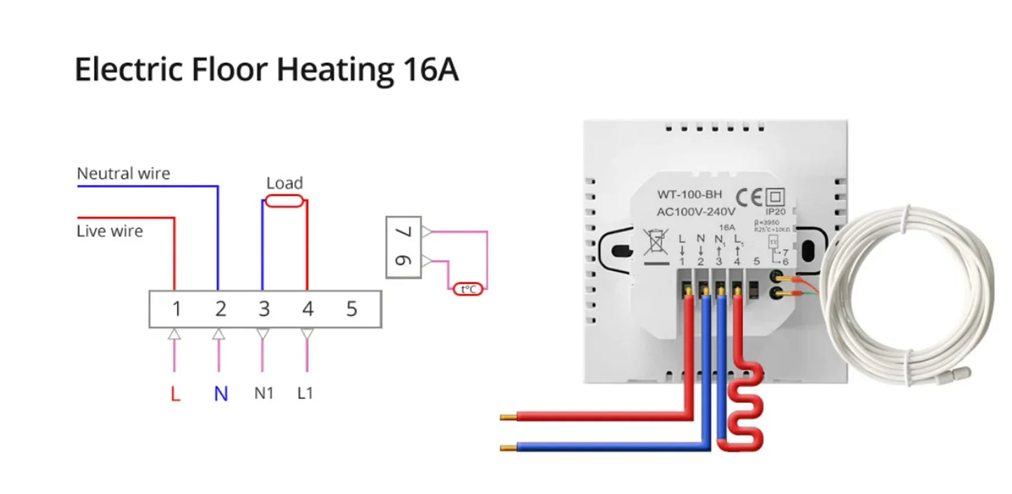Tuya Smart Thermostat For Underfloor Heating Wifi Thermostat Floor Heating Controller Warm Floor Temperature Controller Alexa