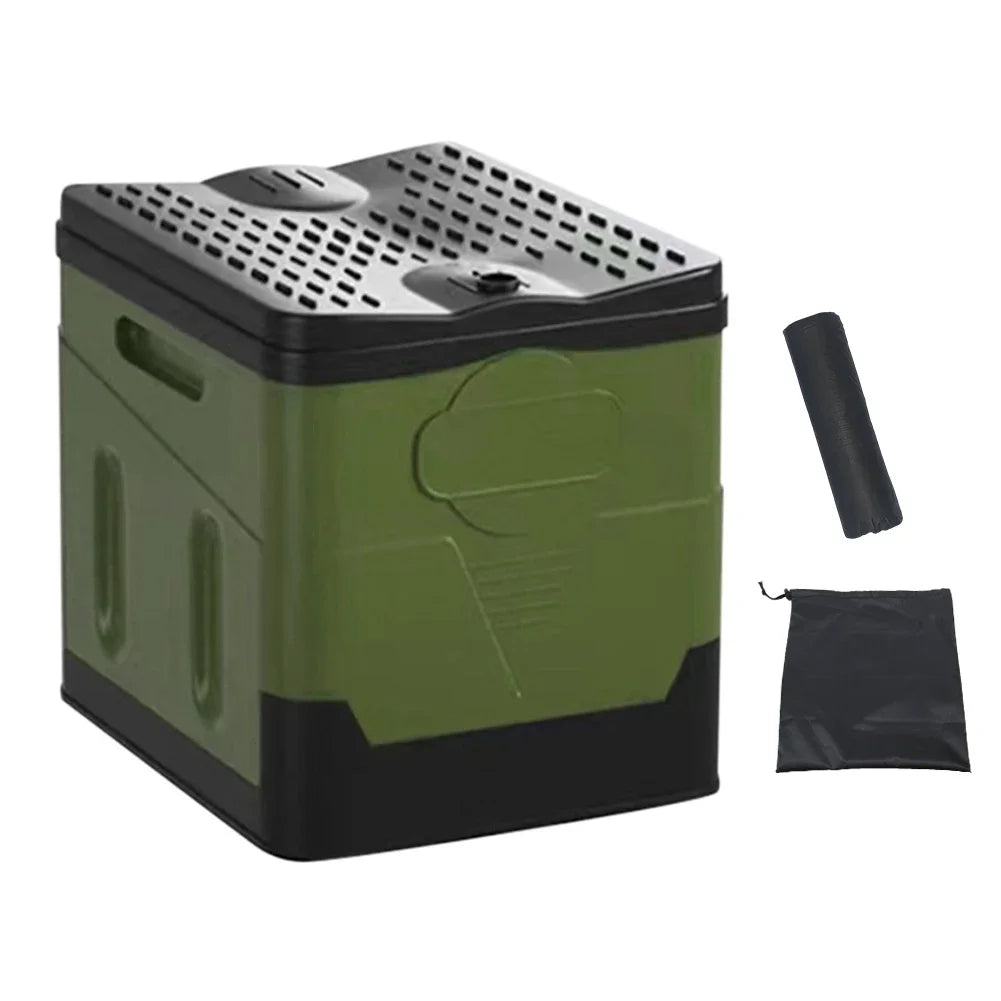 Portable Toilet Car Toilet Bucket Trash Can Travel Outdoor Camp Folding Toilet Reusable For Emergency Self-driving For Adult Kid