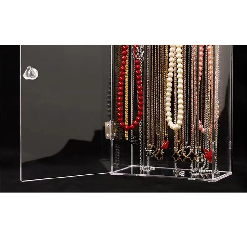 1pcs Transparent Jewelry Organizer Dustproof Necklace Bracelet Watch Display Stand Home Jewelry Storage Case