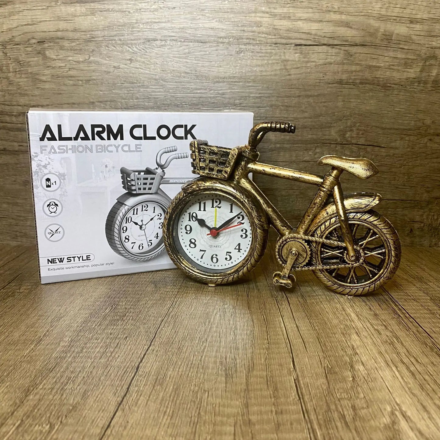 Creative Retro Bicycle Alarm Clock Office Bedside Table Living Room Home Clock Gifts Crafts