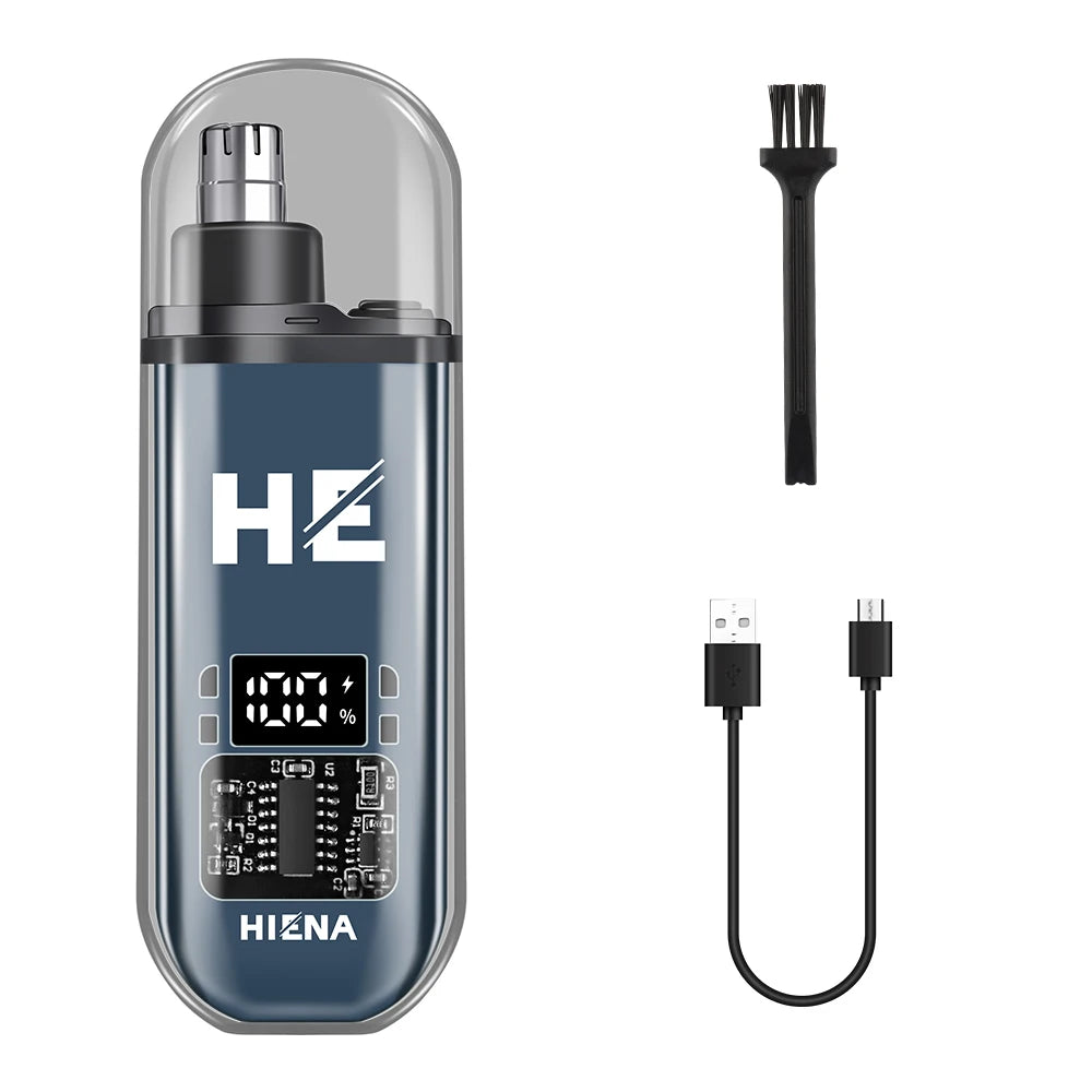 HIENA Electric Nose Hair Trimmer Rechargeable Mini Pocket Nose Ears Hair shaving Eyebrow Trimmers Clipper Wet and Dry haircut