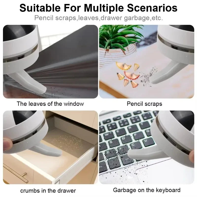 Handheld Mini Vacuum Cleaner - USB Rechargeable Cordless Desktop Dust & Crumbs Sweeper for Home/Office/Keyboard