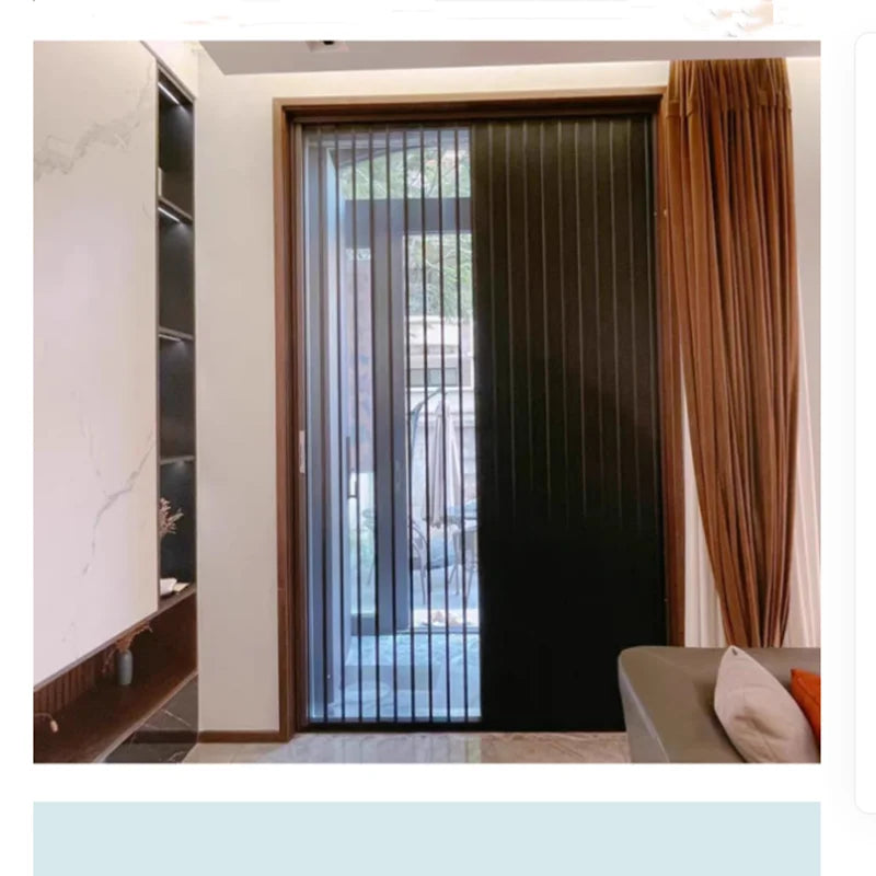 1097*1972mm Cats mesh door screen anti scratch aluminum frame Pleated metal Mesh Retractable Folding fly Screen security door