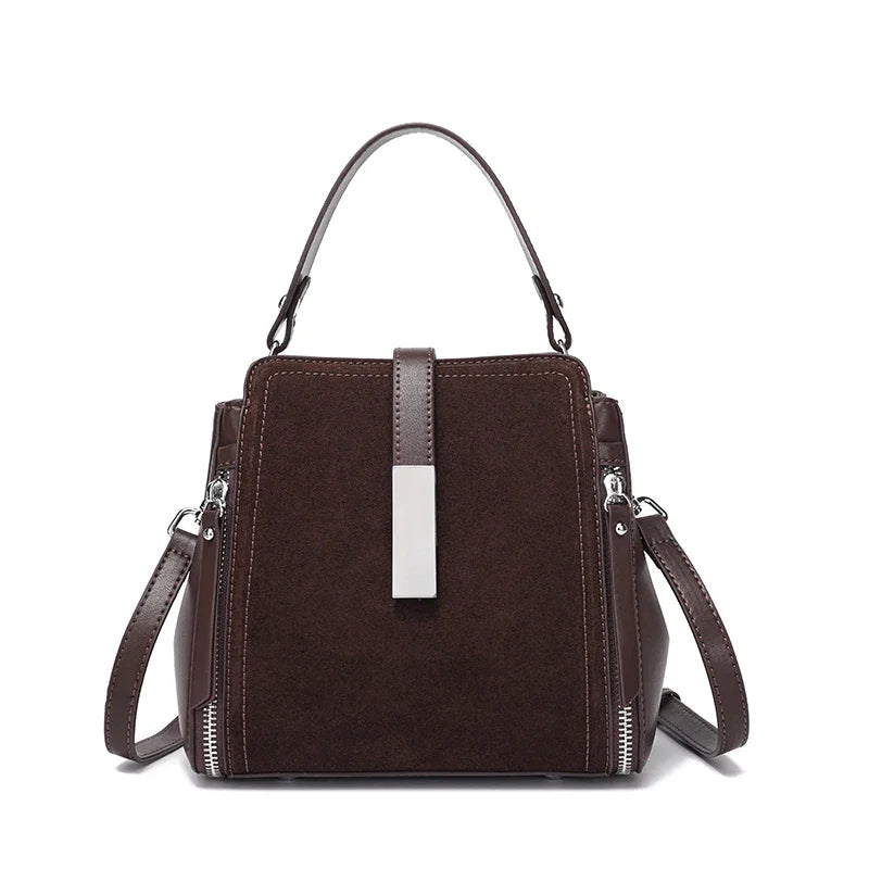 Winter Vintage Suede Leather Women’s Bag – Luxury Cowhide Design Elegant shoulder and crossbody handbag with a timeless vintage look. Soft, durable, and perfect for stylish winter wear.
