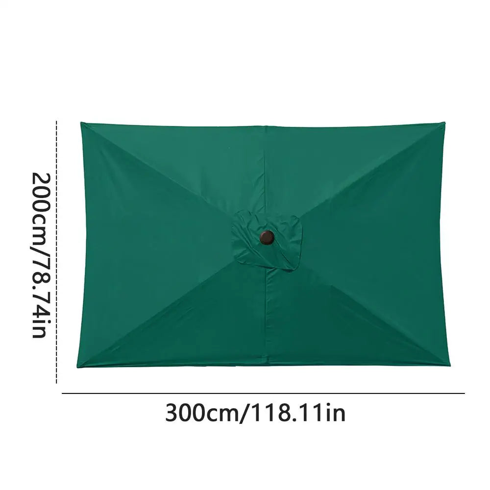 Rectangular Parasol Cloth Replacement 200x300cm Outdoor Backyard Garden Rainproof Square Patio Umbrella Cloth Replacement Canopy