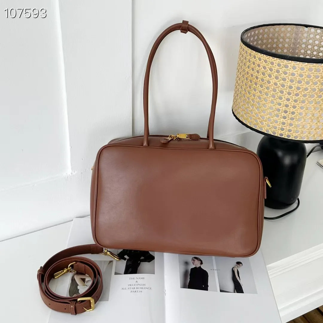 Luxury Genuine Leather Women’s Shoulder Bag Designer-style crossbody made from premium cowhide. Available in black, brown, and coffee colors with a spacious, elegant design for everyday use.