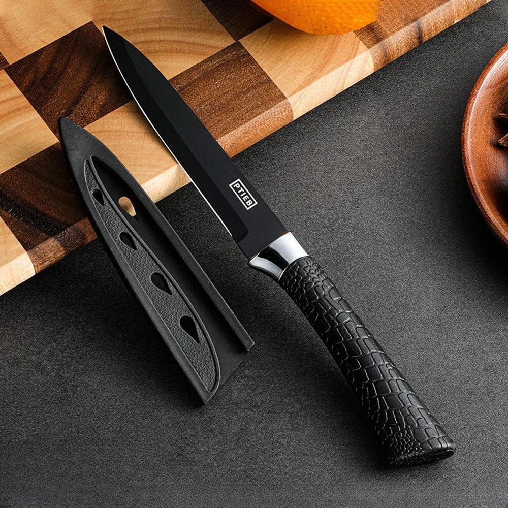 Kitchen Fruit knife Black Titanium Stainless steel Household Chef knife Paring knife Cutting Fruit knife ,durable and sharp