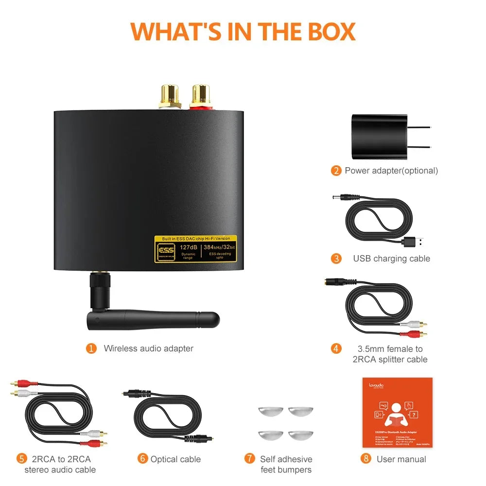 1Mii DS200Pro HiFi 5.2 Music Receiver for Home Stereo with Audiophile DAC aptX HD & LDAC