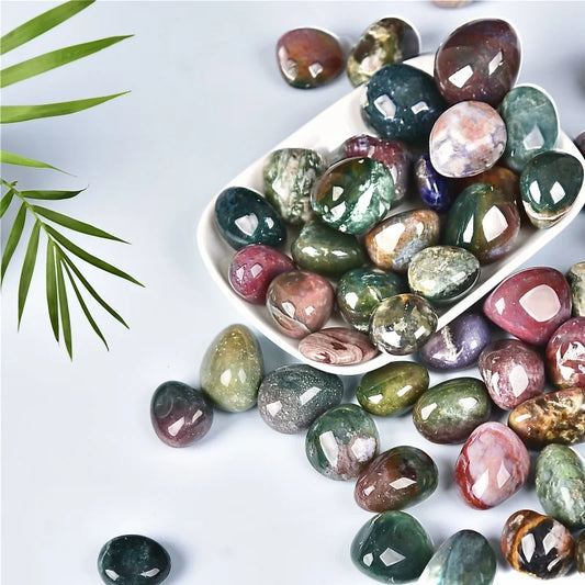1.76oz Pure Natural Ocean Jasper Rolling Large Particle Flower Pot Fish Tank Decorative DIY Aromatherapy Diffuser Healer