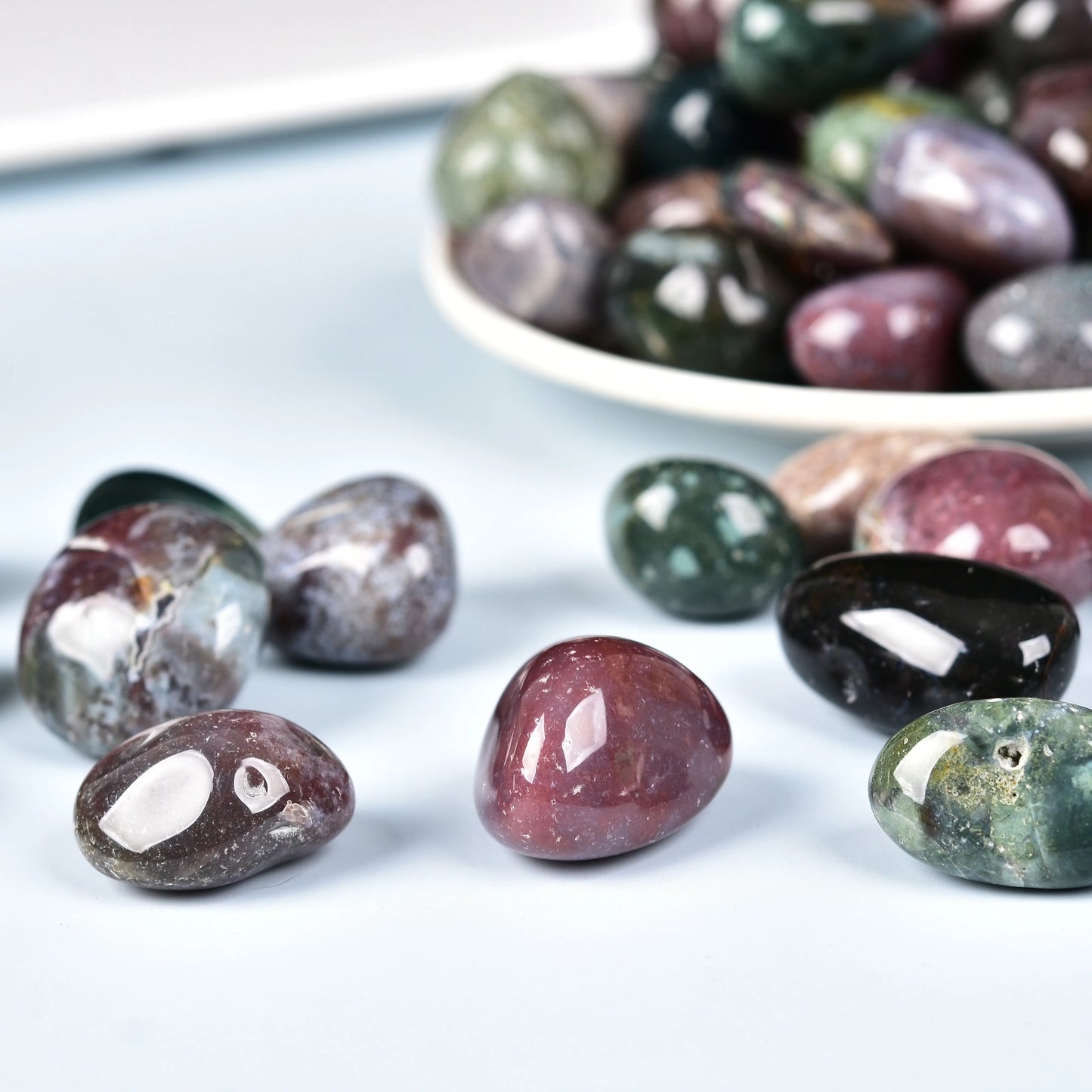 1.76oz Pure Natural Ocean Jasper Rolling Large Particle Flower Pot Fish Tank Decorative DIY Aromatherapy Diffuser Healer