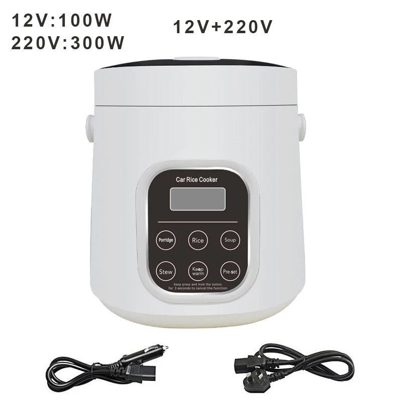 Car rice cooker 12v 24V 220V car home dual use self-driving portable rice cooker 24v truck smart rice cooker lunch box