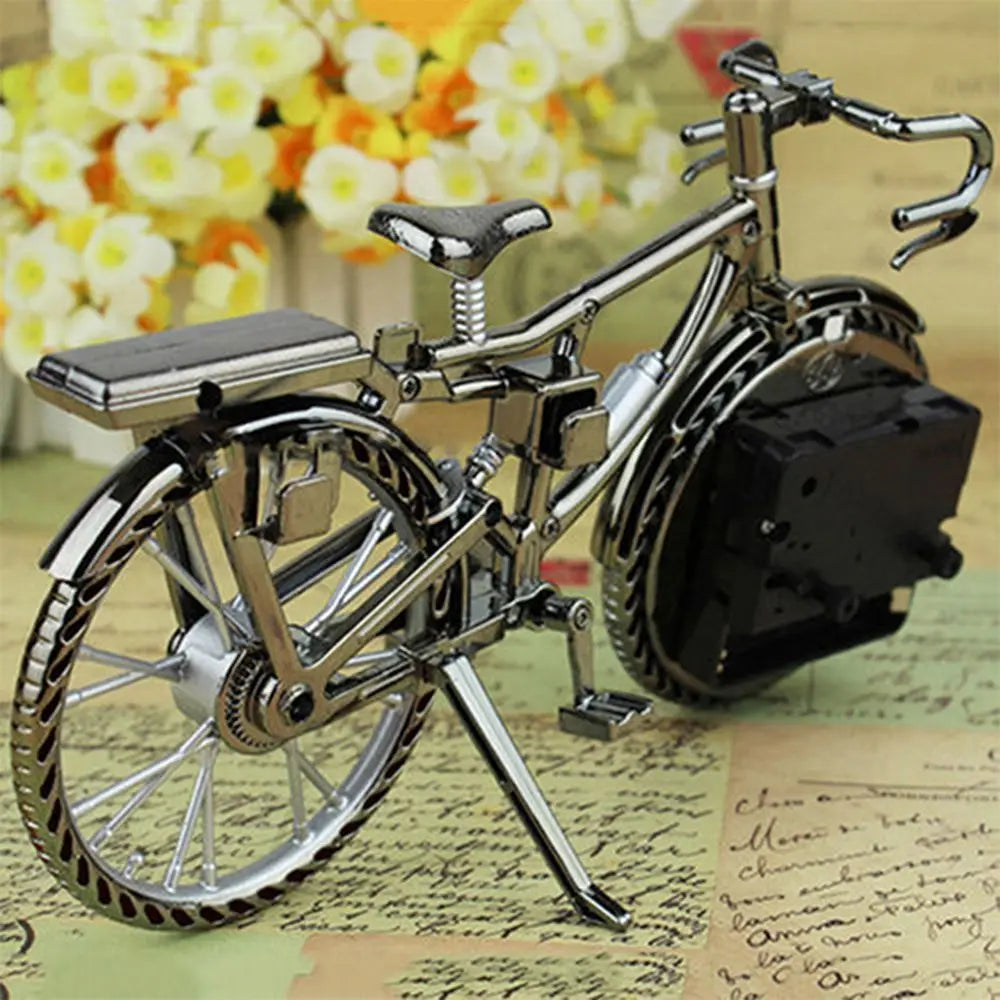 Cool Luxury Creative Retro Novelty Bicycle Model Alarm Clock Desk Home Bedroom Decoration Stand Clock Gift