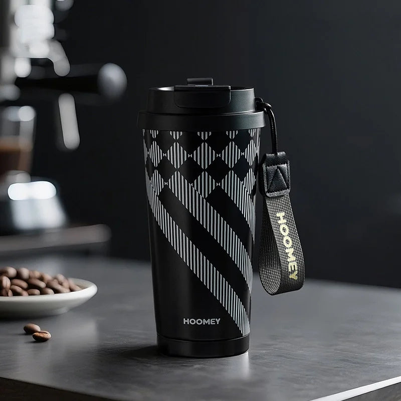 Insulated Coffee Mug with Ceramic Coating Travel Mug with Leak-proof Straw Lid Vacuum Double-wall Tumbler Thermal Cup Keep Cold