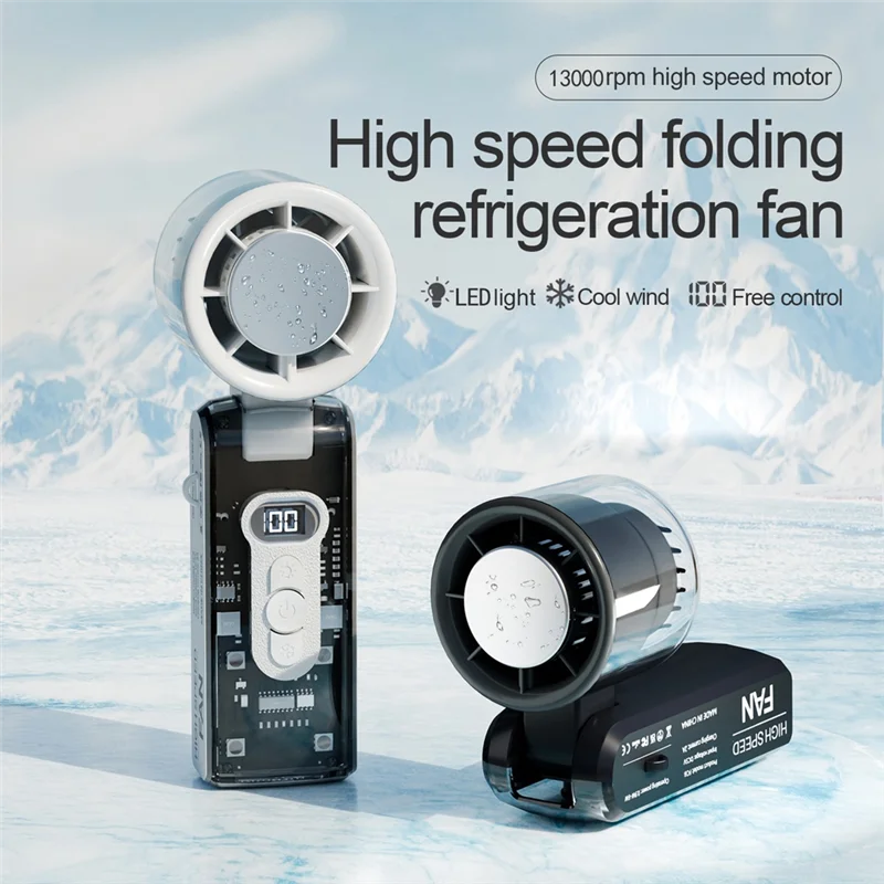 Portable Fan High Speed Handheld Turbo Fan Overcharge, Overcurrent And Overdischarge Protection Black-ABUA