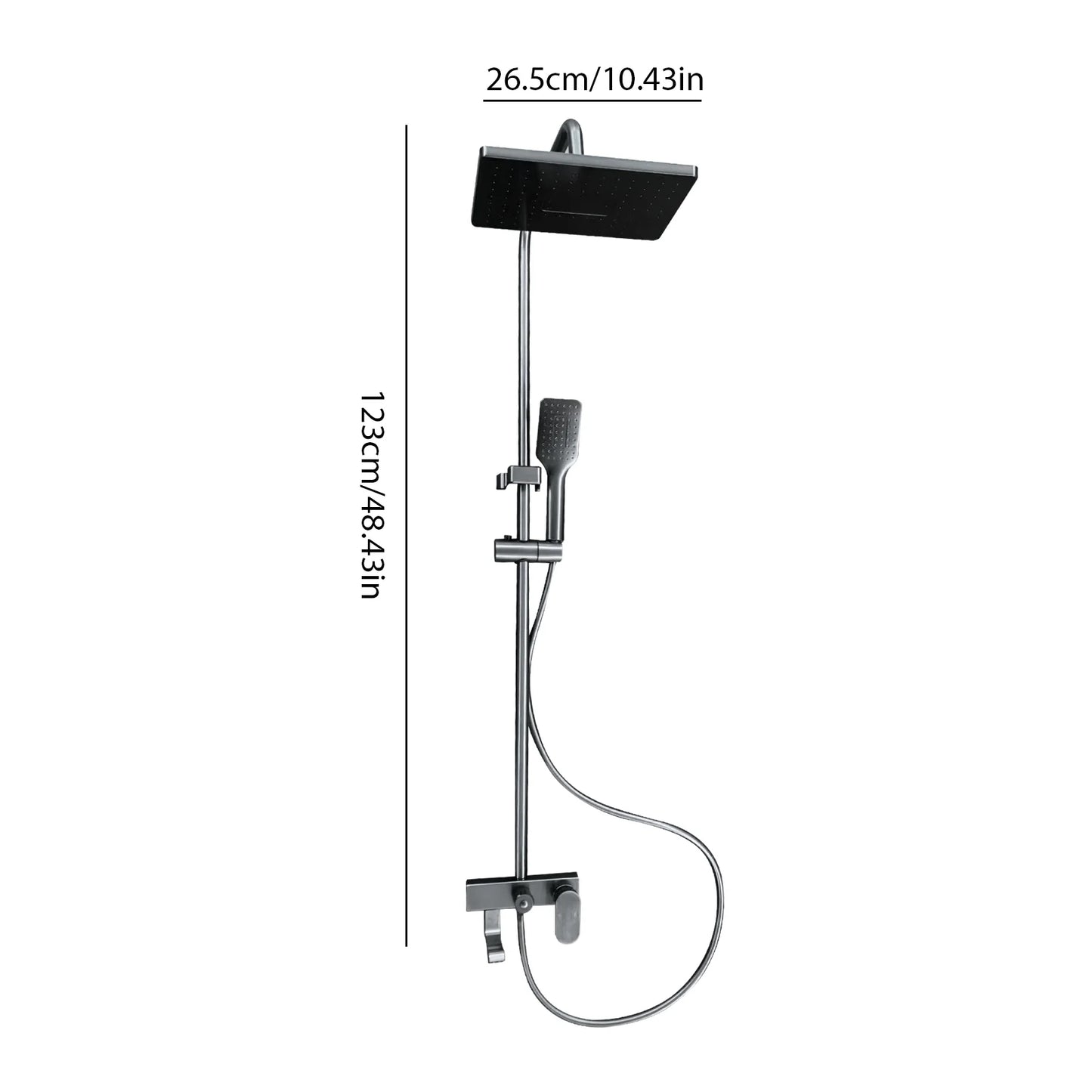 Digital Display Shower Faucet Set Rainfall Bathroom Mixer Tap Grey Bidet Shower System With Ambient Lighting Bathroom Accessorie