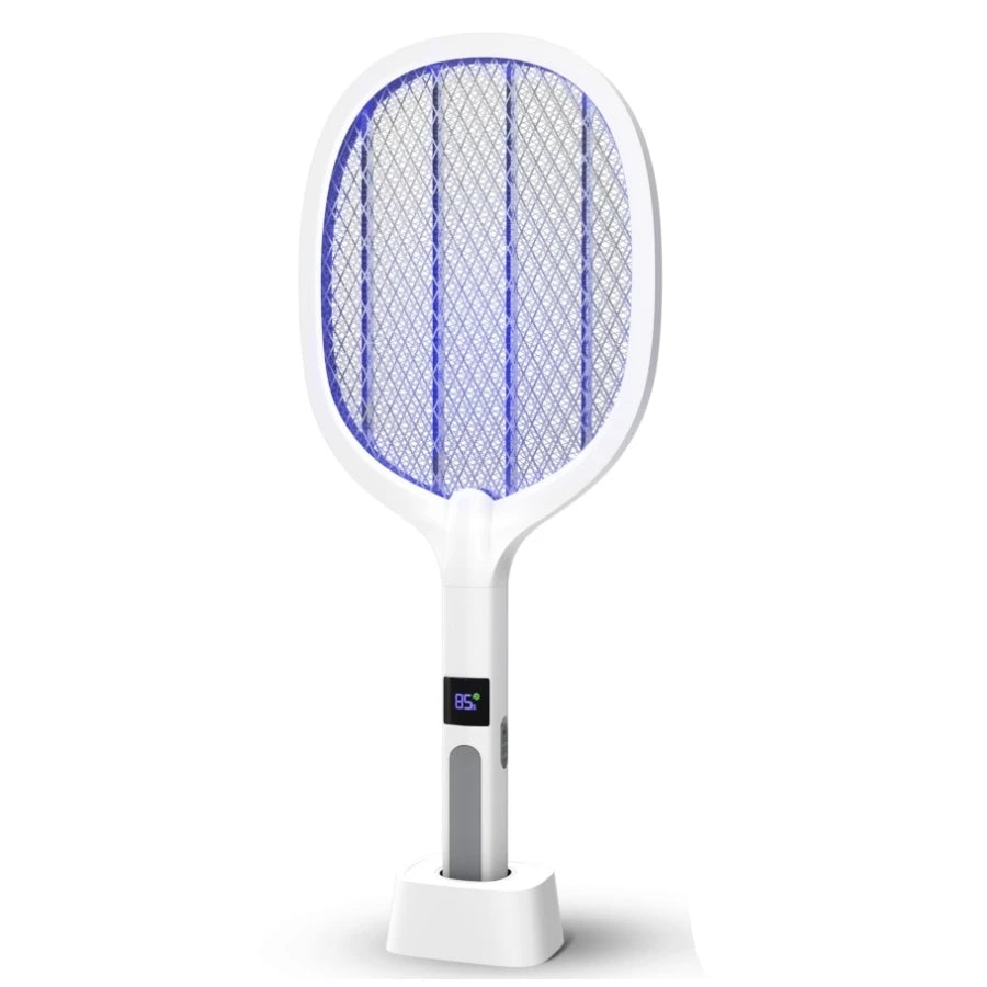 2-in-1 Electric Mosquito Swatter Mosquito Killer USB Rechargeable Angle Adjustable Electric Bug Zapper Fly Bat Insect Swatter