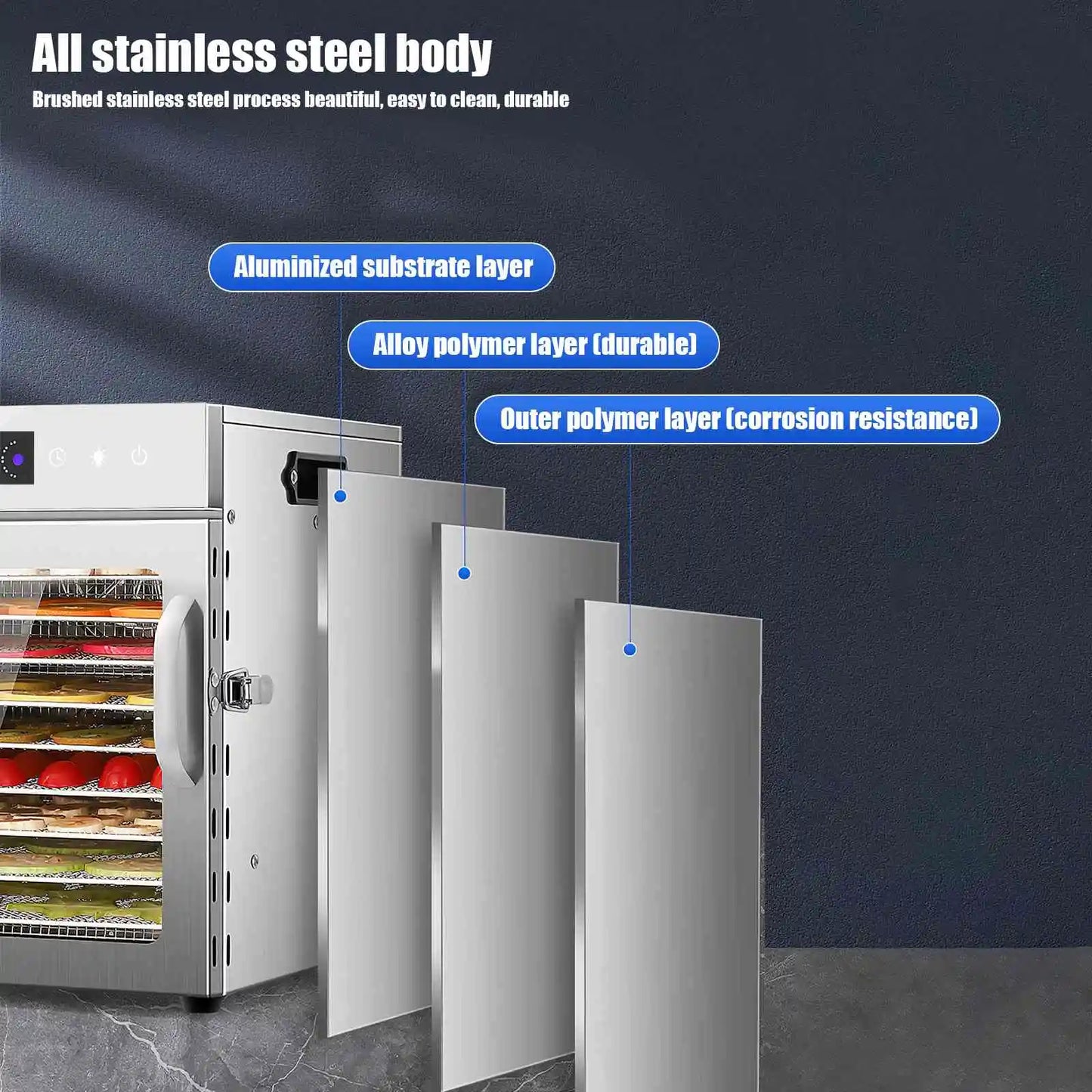 Food Dehydrator Home Fruit Digital Temperature Air Dryer Vegetable Meat Medicinal services Smart Commercial Food Dehydrator