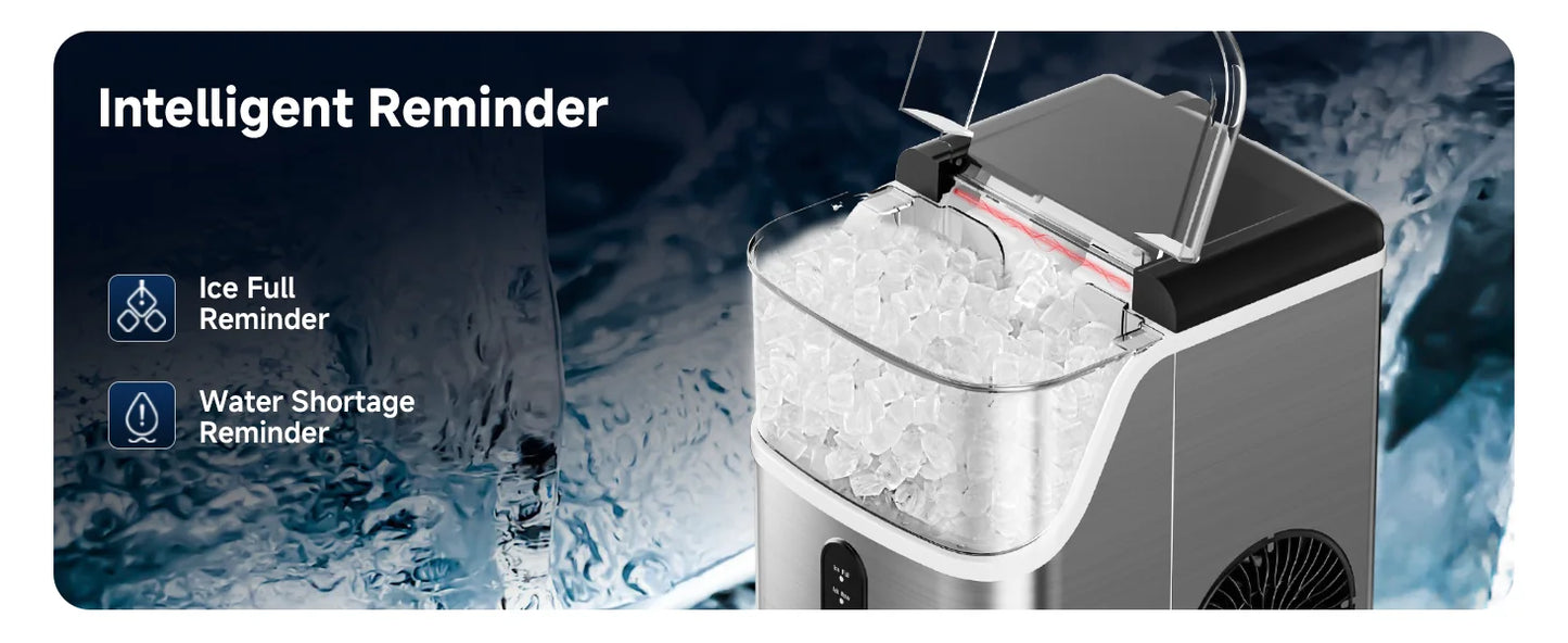 SIMZLIFE Pebble Ice Maker Machine with 35lbs/24H Soft Ice Self Cleaning Sonic Ice Maker Pellet Ice Maker for Home Kitchen Office