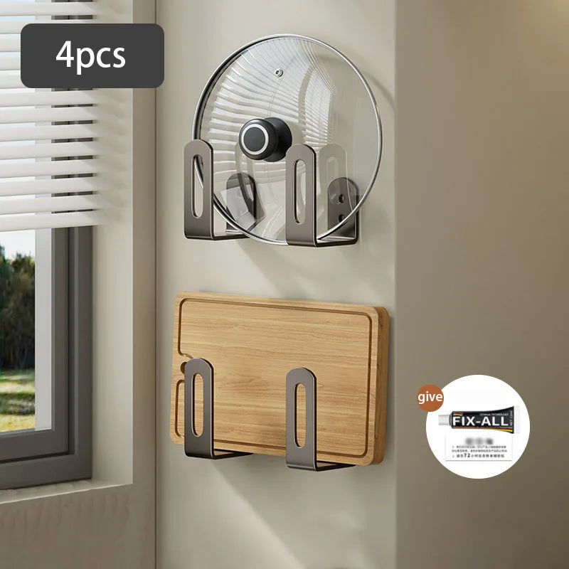 2/4pcs cutting board pot cover rack sink sponge storage container bathroom multifunctional wall mounted kitchen rack