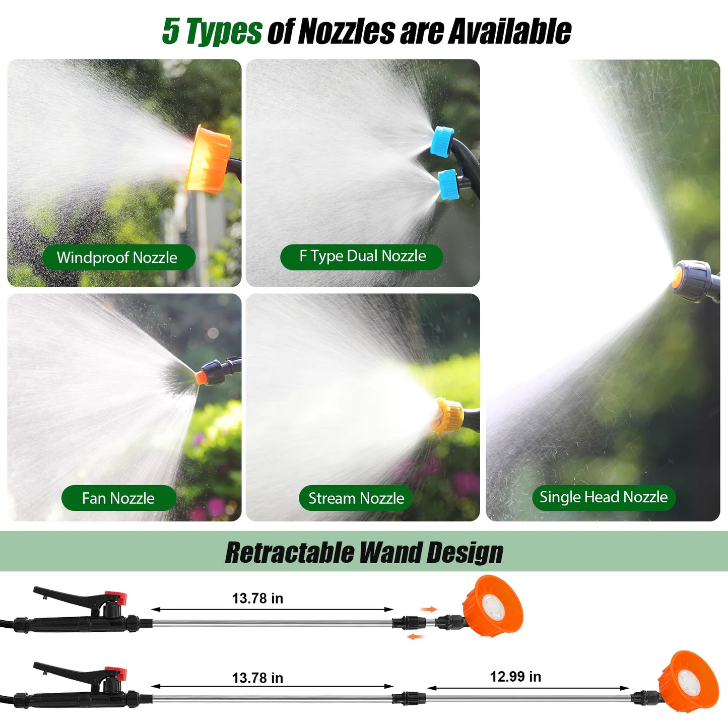 4-Gallon Battery-Powered Backpack Sprayer 16L capacity, 75 PSI electric pump. Includes 2.5Ah battery + charger. Lightweight, powerful for gardens, lawns, weeds, or pest control.