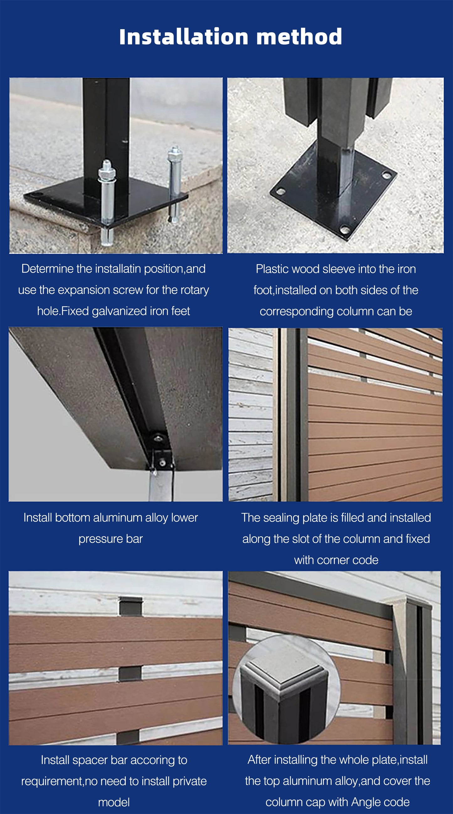 Easy-Install Privacy Decking Fence for Outdoor Wood Garden Fence Vertical Aluminum Metal Slat Fence with Privacy Panels