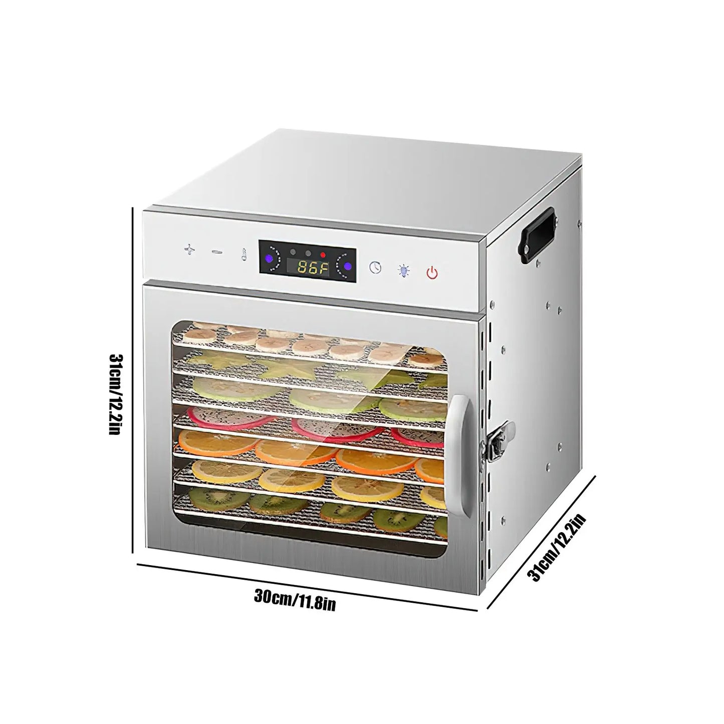 8/12 Layers Fruit Dryer With 24H Timer 800W 30-90 ℃ Temperature Adjustable Dehydrators For Food And Jerky 220V