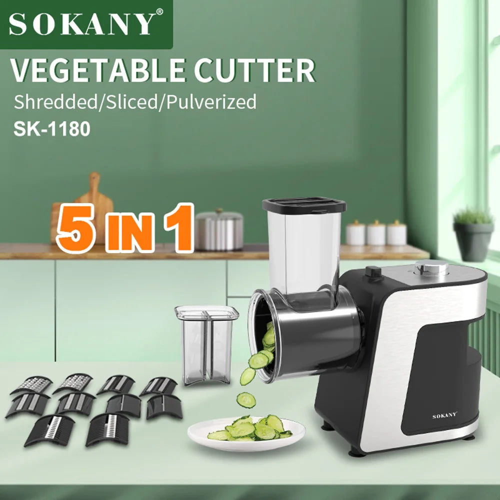 Household Vegetable Cutter Electric Salad Maker Vegetable Slicer for Cheese Kitchen Tool Fruit Cutter Food Processor