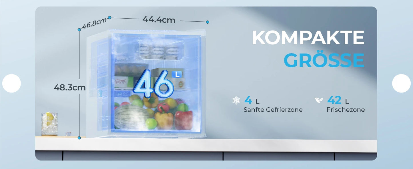 46L Mini refrigerator Freezer & Reversible Door Energy Saving Bedroom/office
