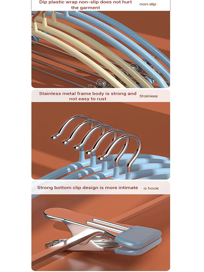 Household clothes and pants integrated non-slip and traceless drying plastic-dipped clothes drying rack