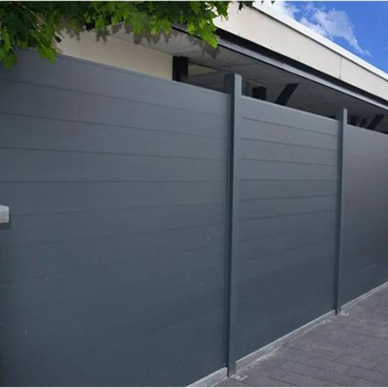 Easy-Install Privacy Decking Fence for Outdoor Wood Garden Fence Vertical Aluminum Metal Slat Fence with Privacy Panels