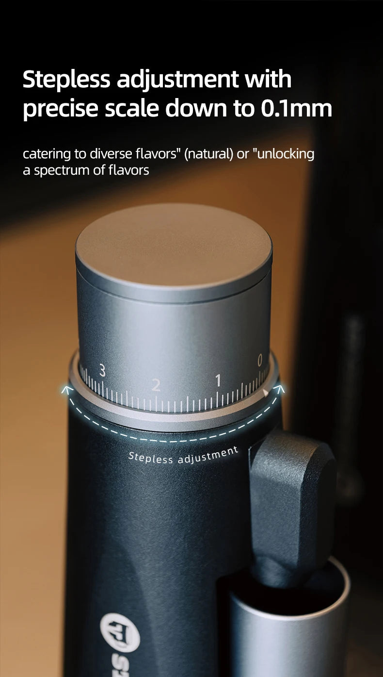 STARSEEKER EDGE Mini Portable Electric Coffee Grinder 38mm Cone Burr Stepless Adjustable Type-C Home Outdoor Travel Suit