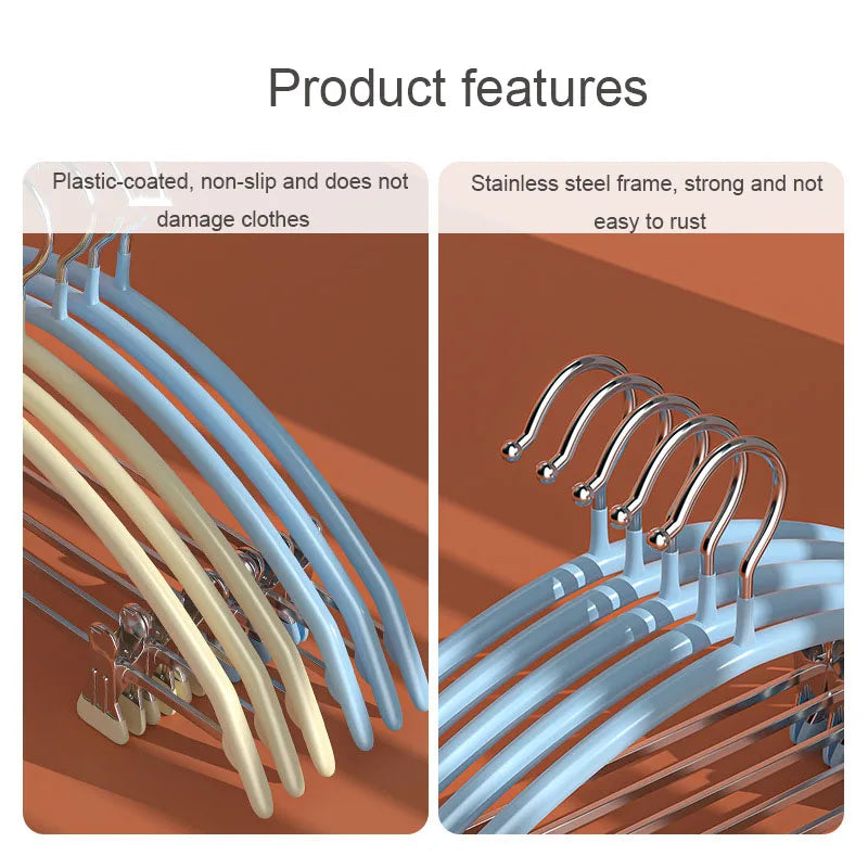 Household clothes and pants integrated non-slip and traceless drying plastic-dipped clothes drying rack