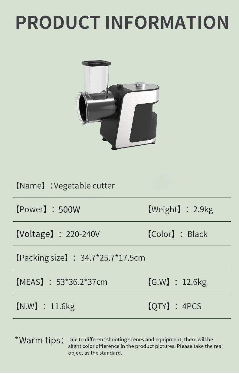 Household 5 in 1 Electric Vegetable Cutter 220-240V One-button Cheese Grater Potato Carrot Salad Maker Effortless Kitchen Tool