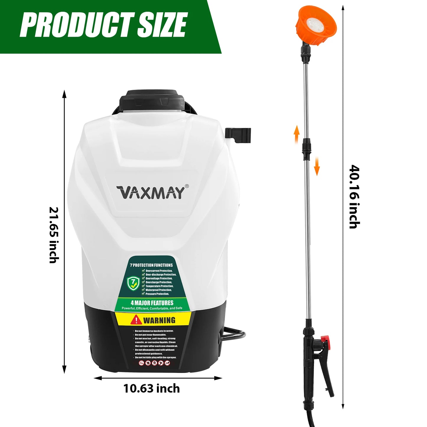 4-Gallon Battery-Powered Backpack Sprayer 16L capacity, 75 PSI electric pump. Includes 2.5Ah battery + charger. Lightweight, powerful for gardens, lawns, weeds, or pest control.