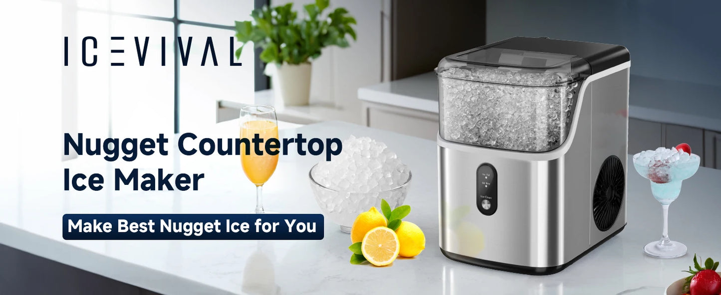 SIMZLIFE Pebble Ice Maker Machine with 35lbs/24H Soft Ice Self Cleaning Sonic Ice Maker Pellet Ice Maker for Home Kitchen Office