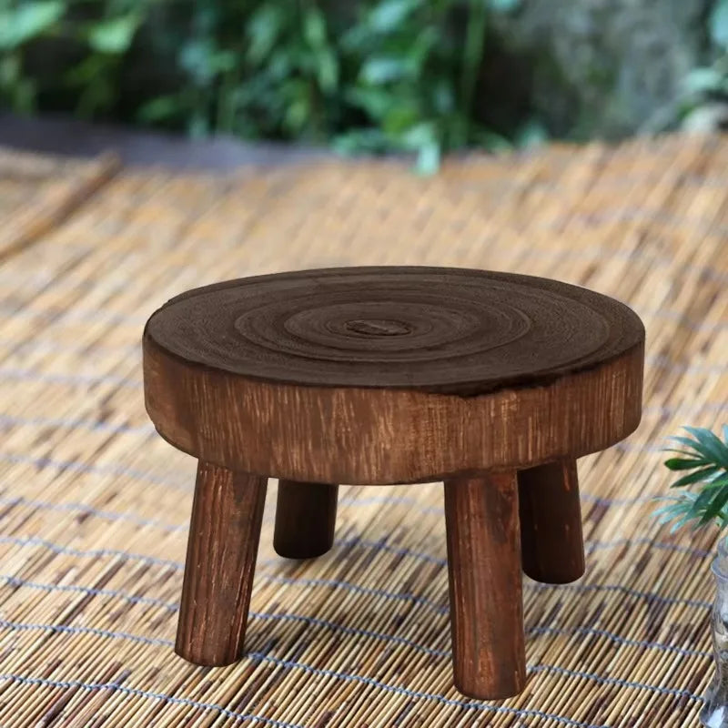 Wooden Plant  Flower Pot Base Holder Stool For Indoor Outdoor Flower Pot Stand Free Standing Bonsai Holder Home Balcony14*9*6CM