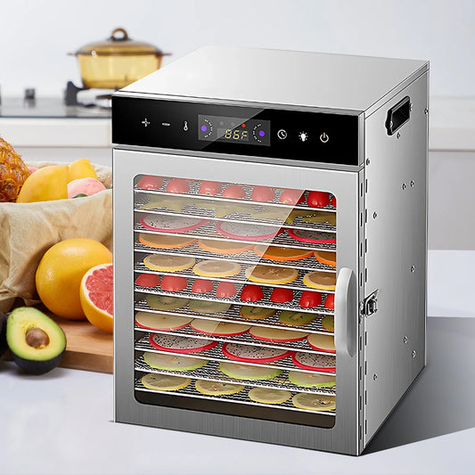 8/12 Layers Fruit Dryer With 24H Timer 800W 30-90 ℃ Temperature Adjustable Dehydrators For Food And Jerky 220V