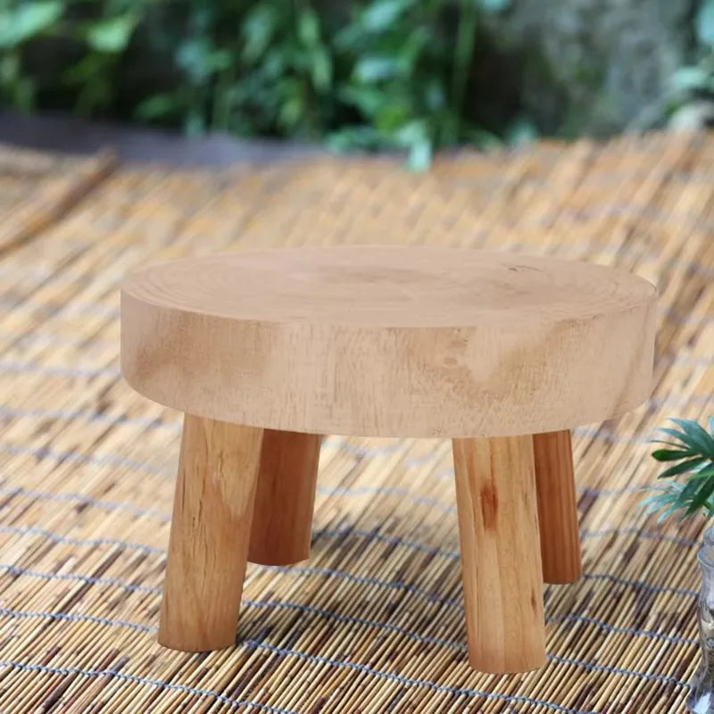 Wooden Plant  Flower Pot Base Holder Stool For Indoor Outdoor Flower Pot Stand Free Standing Bonsai Holder Home Balcony14*9*6CM