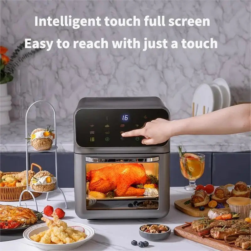10L Air Fryer – 1350W Oil-Free Oven
Features touch control, visible window, and non-basket design. Large family size, perfect for healthier cooking.
